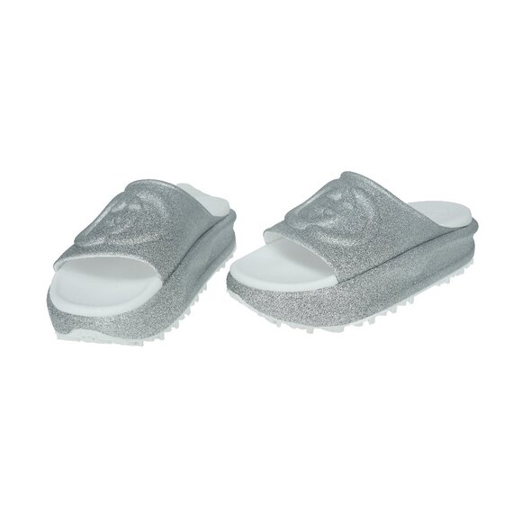 Gucci Interlocking G Glitter Slide Sandals - Picture 1 of 12